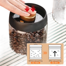Vacuum-sealed coffee bean container.