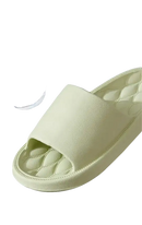 Light green slide sandal.