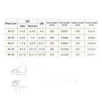 Shoe size chart with conversion information and tips.