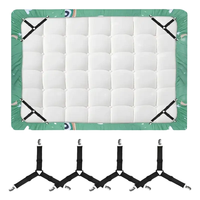 Funky Bedmate Adjustable Sheet and Trendy Quilt Holder Clips
