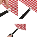 Red and white checkered quilt holder clips for Funky Bedmate adjustable sheet holder clips