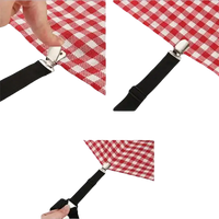 Red and white checkered quilt holder clips for Funky Bedmate adjustable sheet holder clips