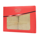 Beige softabsorb cotton face towels in a red gift box for your Cotton Towel Bathroom