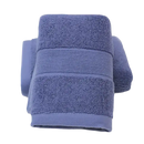 Folded blue trendy cotton towel bathroom with softabsorb cotton face feel