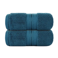Two folded teal face towels twin made from soft absorb cotton for your Cotton Towel Bathroom