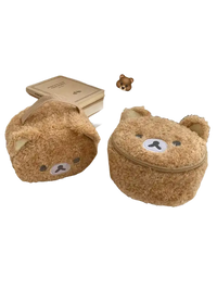 Fuzzy bear-shaped bags.