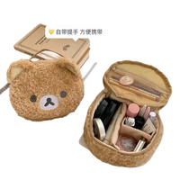 Fuzzy bear-shaped cosmetic bags.