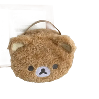 Fuzzy brown bear-shaped handbag.