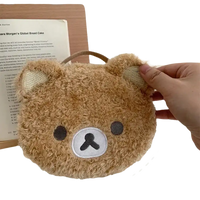 Round, fuzzy, brown bear purse.