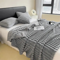 New Artificial Rabbit Plush Autumn Warm Blankets for Beds Soft Coral Fleece Sofa Throw Blanket Comfortable Thicken Bed