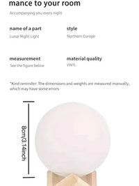 8 cm DIY Planet Lamp Moon Galaxy Night Light Art Painting Graffiti Birthday Gift Bedroom Living Room Decoration (With