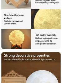 8 cm DIY Planet Lamp Moon Galaxy Night Light Art Painting Graffiti Birthday Gift Bedroom Living Room Decoration (With