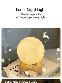8 cm DIY Planet Lamp Moon Galaxy Night Light Art Painting Graffiti Birthday Gift Bedroom Living Room Decoration (With