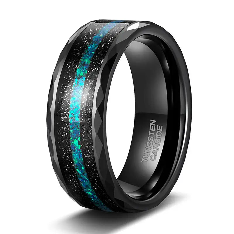 Galaxy Light Tungsten Steel Opal Ring