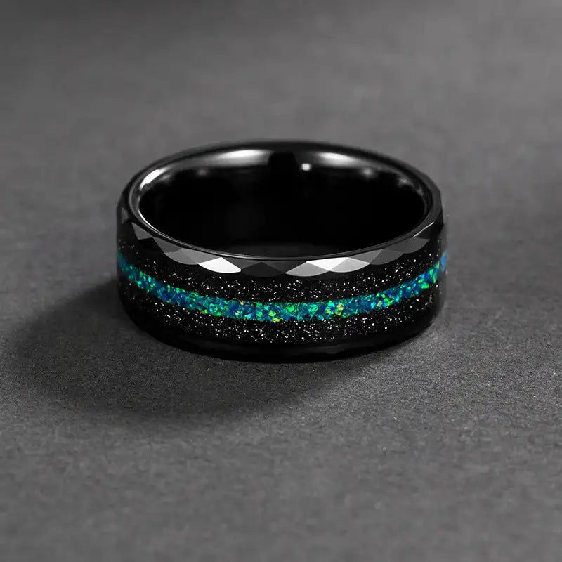 Galaxy Tungsten Opal Ring