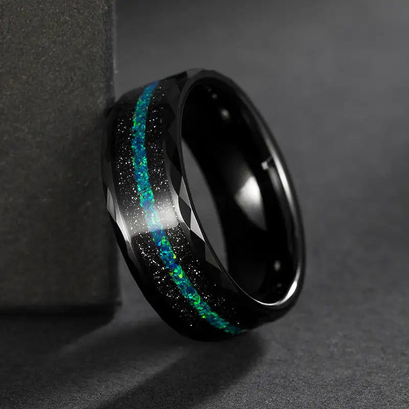 Galaxy Light Tungsten Steel Opal Ring