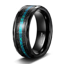 Galaxy Tungsten Opal Ring - 8mm Blue / US Size 10