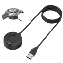 Black magnetic smartwatch charger with USB cable.