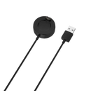 Black smartwatch charger with USB connector.