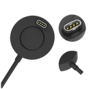 Black charging puck with gold-plated pins.