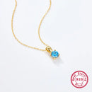 December Birthstone Silver Necklace for Seniors