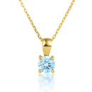 December Birthstone Silver Necklace for Seniors - 3 Months Light Blue