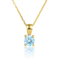 December Birthstone Silver Necklace for Seniors - 3 Months Light Blue