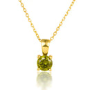 December Birthstone Silver Necklace for Seniors - 8 Months Olive Green