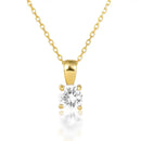December Birthstone Silver Necklace for Seniors - April White Zirconium