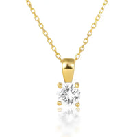 December Birthstone Silver Necklace for Seniors - April White Zirconium
