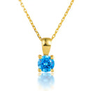 December Birthstone Silver Necklace for Seniors - December Sea Blue