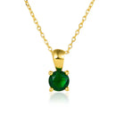 December Birthstone Silver Necklace for Seniors - May Ancestor Green
