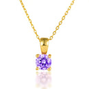 December Birthstone Silver Necklace for Seniors - Purplish Red In February