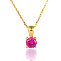 December Birthstone Silver Necklace for Seniors - Rose Red In October