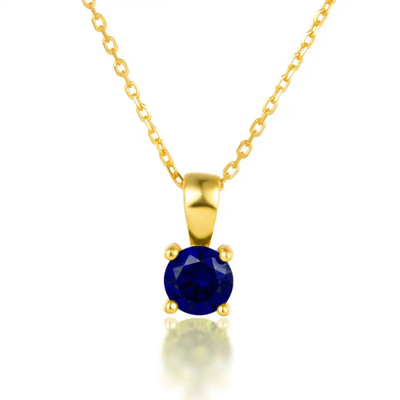 December Birthstone Silver Necklace for Seniors - September Blue Gang