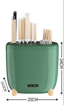 Chop & Store: Elegant Kitchen Utensil Rack - Green / USB