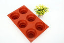 Silicone 3-Layer Cake Mold with 6 Holes - Red