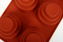 Silicone 3-Layer Cake Mold with 6 Holes - Red