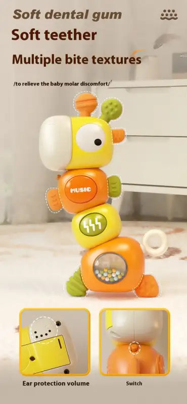 Giraffe TummyTots Teether Stack Happy Gums BPA-Free Silicone for Babies Easy Grip