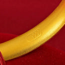 Plum Blossom Brass Gold-Plated Wide Bracelet - Plum blossom glossy bracelet