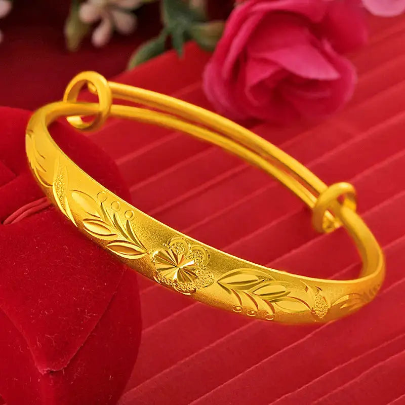 Golden Blossom Bangle Trendy Gold Jewelry