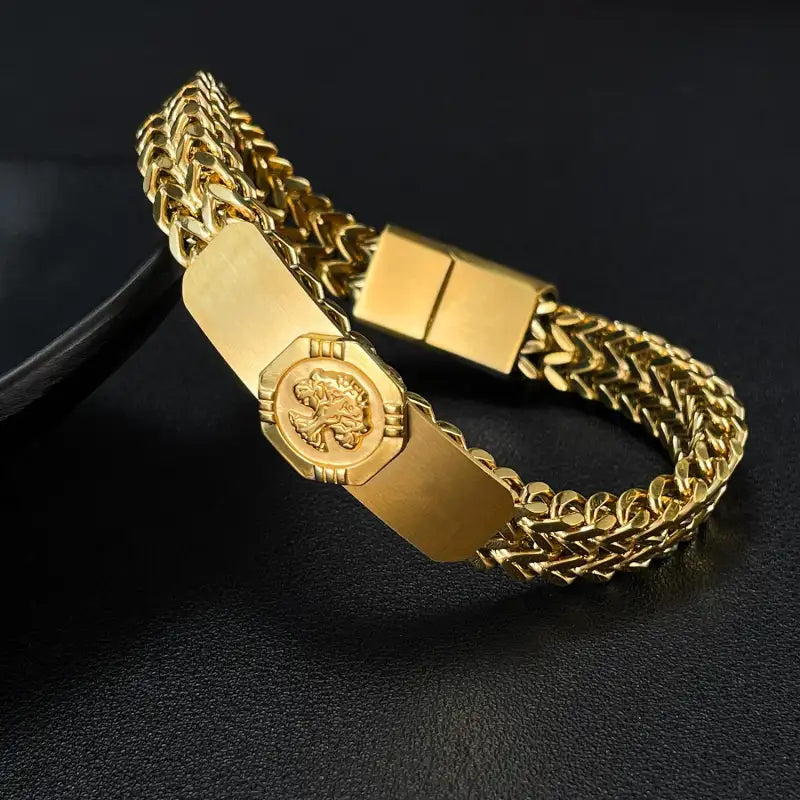 Gold-Plated Lucky Tree Hip Hop Bracelet - 1480 Bracelet