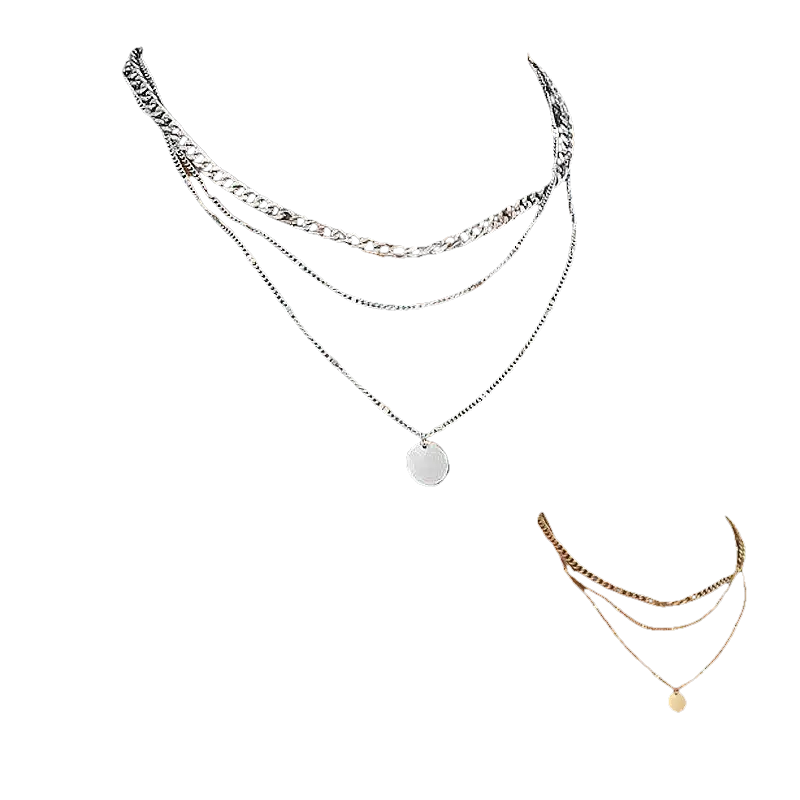 Golden Layers Ins Fashion Disc Necklace