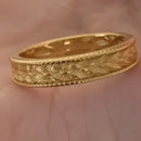 Retro Hemp Lace Brushed Ring - Gold