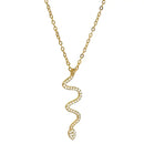 Serpent’s Embrace: Diamond S925 Silver Necklace - Yellow Gold / 925 Silver