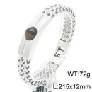 Tigereye Titan Men’s Curved Bracelet - Steel Color