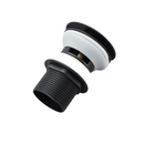 Black and white sink drain.