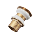 Brass and white sink drain.