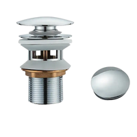 Chrome bathroom sink drain.