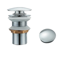 Chrome bathroom sink drain.